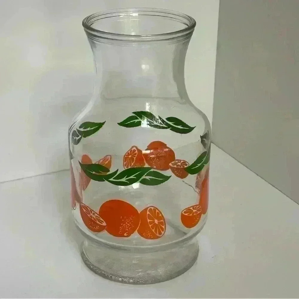 Anchor Hocking 1987  large retro style orange juice pitcher